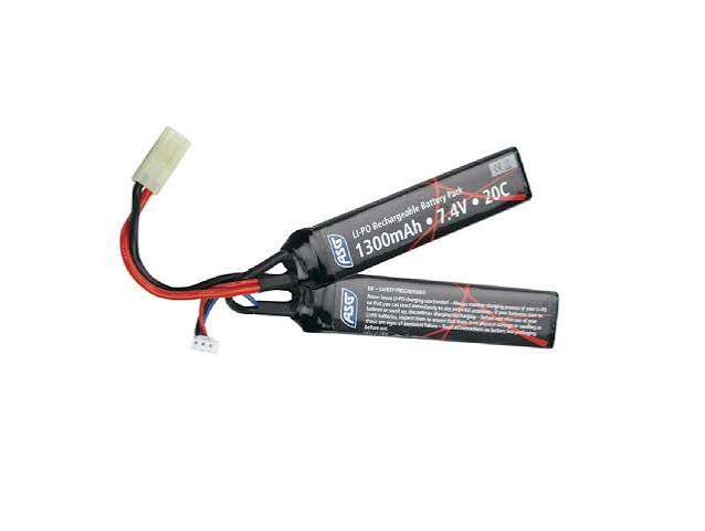 ASG Lipo 7.4 1300mah Two Parts Tamiya Pil